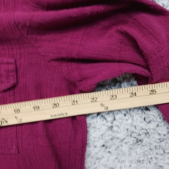 Woman Within 14/16 Medium size. Pearl Button Down 100% Cotton Long Sleeve Shirt. - Picture 14 of 16